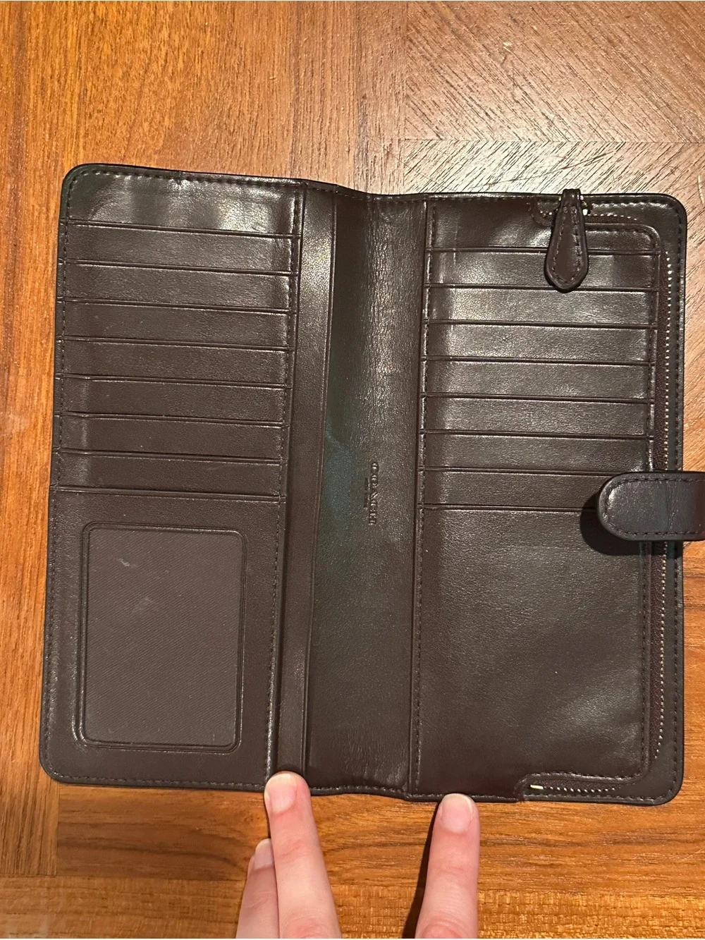 Coach Brown Leather Zip-Around Wallet